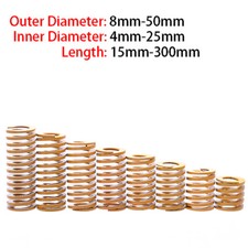 Yellow OD 8mm - 50mm Compression Spring Heavy Duty Stiff Heavy Load Die Springs