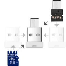 Adapter for connecting Memory card type MicroSD to computer via USB type A & C