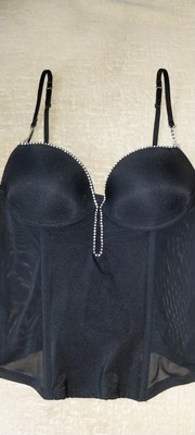 Damen Dessous Corsage Schwarz/Strass Gr.36, wenig getragen,wie NEU 