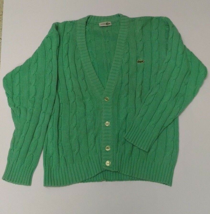 cardigan giacca maglione pllover maglia lacoste vintage anni '80