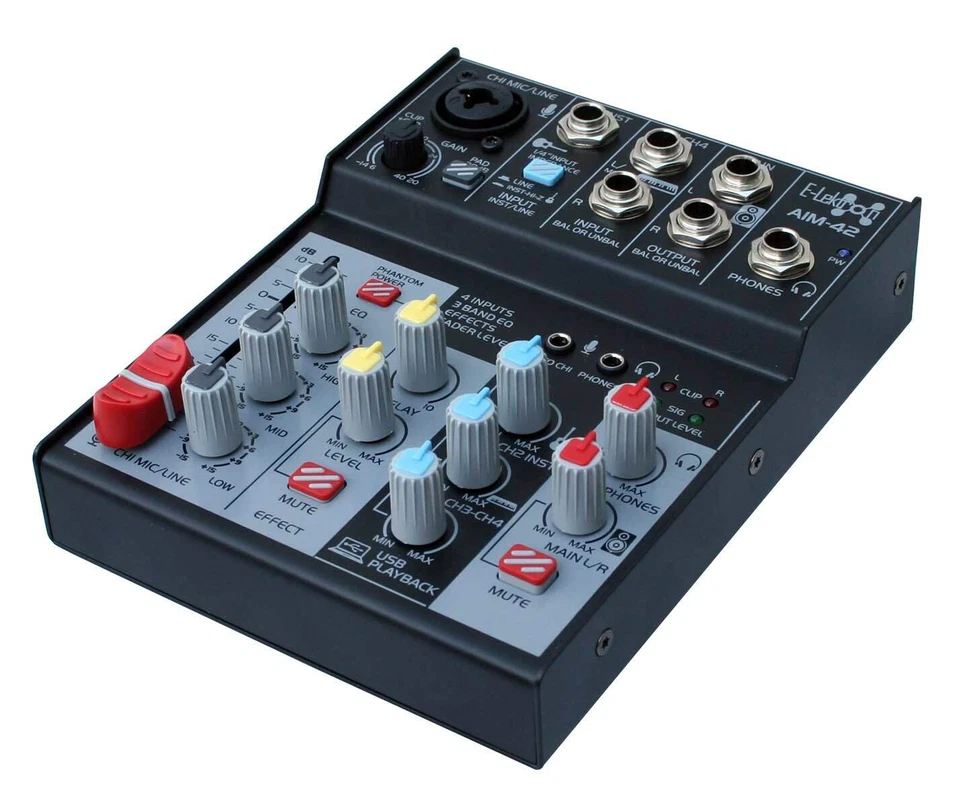 E-Lektron AIM-42 4Channel Streaming Audio Mixer Mixer USB Interface Sound Card - Image 3 of 4