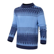 Men's Crewneck Pullover Sweater Unisex Fair Isle Long Sleeve Knitted Sweater
