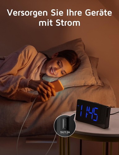 Projection Alarm Clock, Digital Clock with 180° Rotatable Projector - Picture 4 of 6