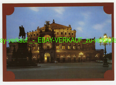 Dresden Semperoper Theaterplatz Equestrian Statue Candelabra Postcard 1986 (*11341)