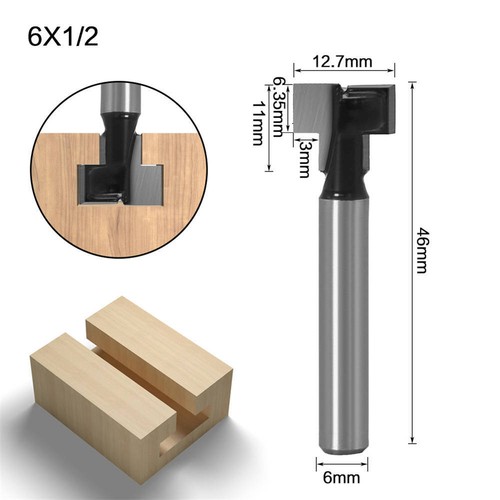 T-Nutfräser Set T-Nut 1/4'' Schaft 6 mm Sechskantschrauben Dia:3/8 5/16 1/2 - Bild 5 von 8