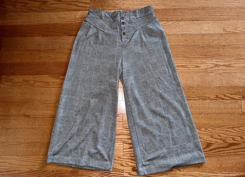 Anthroplogie Ett twa Black/ white Knit Wide Leg Cropped Lucerne Pants Size- S