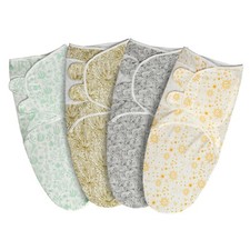 Baby Swaddle Wraps 100% Soft Organic Cotton Swaddle Blankets for Newborn, 4-pack
