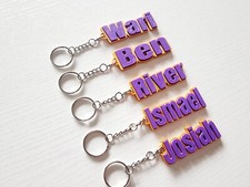 Custom Name Keychain, Personalized Name Keychain, School Name Label, 3D Printed