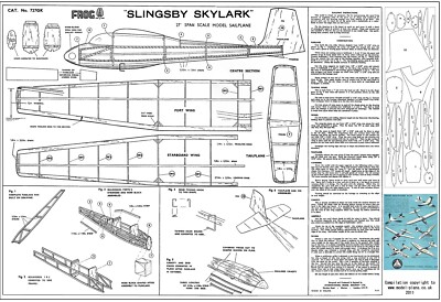 Frosch Slingsby Freiflugsegelflugzeug Modellplan