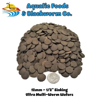 AQUATIC FOODS INC. Ultra Multi-Worm Sinking Wafers, Plecos, Shrimp, Snails, All Tropical Fish