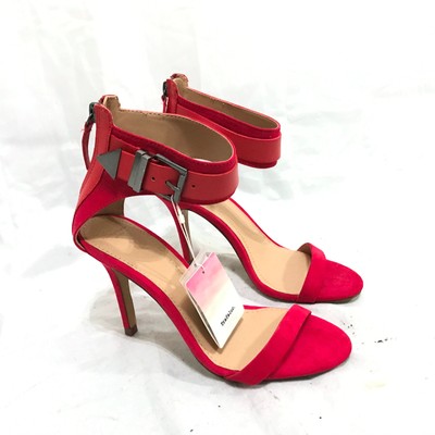 red suede high heels