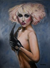 Lady Gaga Original Oil Painting on 36" x 48" Canvas.