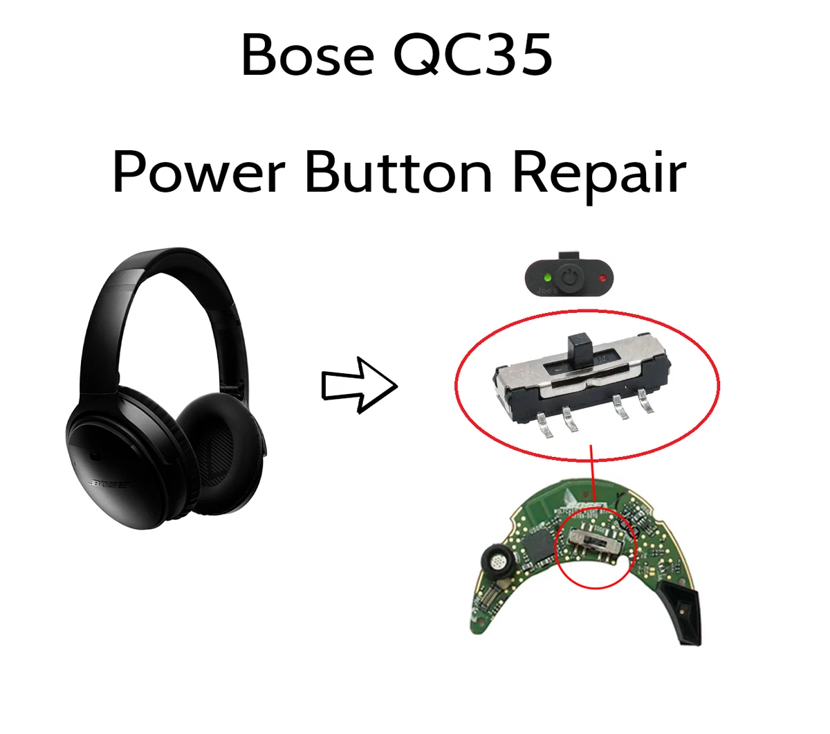 SERVICE REPAIR Bose QuietComfort QC I & II Power Button Switch Replacement | eBay