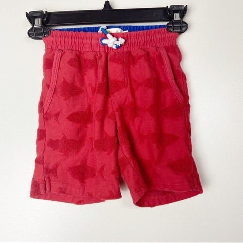 Mini Boden boys terry red shark print 