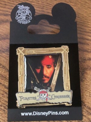 Disney Pirates of the Caribbean  Jack Sparrow Face Trading Pin On Backcard NEW