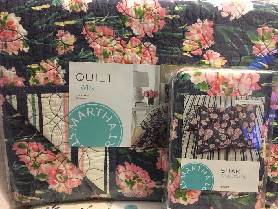 Edredón reversible doble Martha Stewart Clanation Field + 1 farsa estándar Foto 3 de 4