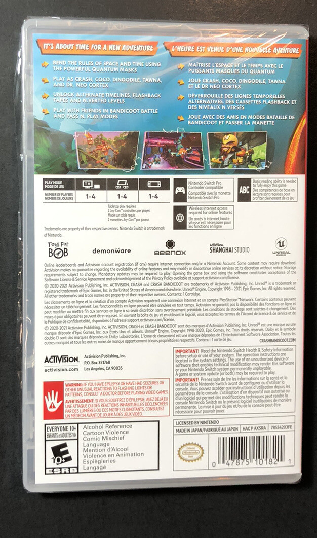 Crash Bandicoot 4 [ It's About Time ] (Nintendo Switch) NEW