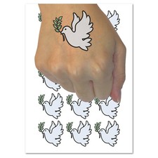 Peace Dove with Olive Branch Temporary Tattoo Water Resistant Fake Body Art Set