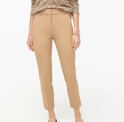 J CREW Stretch Twill Ruby Crop Chino Ankle Pants Camel Tan Womens Size 2