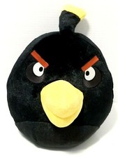Rovio Angry Birds Large Plush Toy Black Bird Bomb 10" VGC