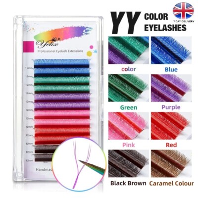 Yelix Colored YY Lashes C/D Curl Lashes Farbe Natural Y Shape Individual Eyelash