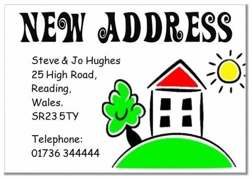 CHANGE OF ADDRESS PERSONALISED CARDS, moving, pk 10 & envelopes LILAC HOME a003 - Picture 3 of 10