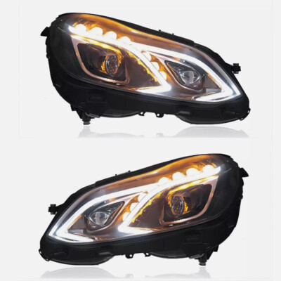 Pair For Mercedes Benz E-Class W212 2010-15 Upgrade LED Lens Headlight Assembly