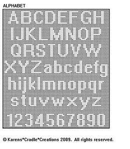 ALPHABET Upper & Lower Case/Numbers FILET CROCHET | eBay