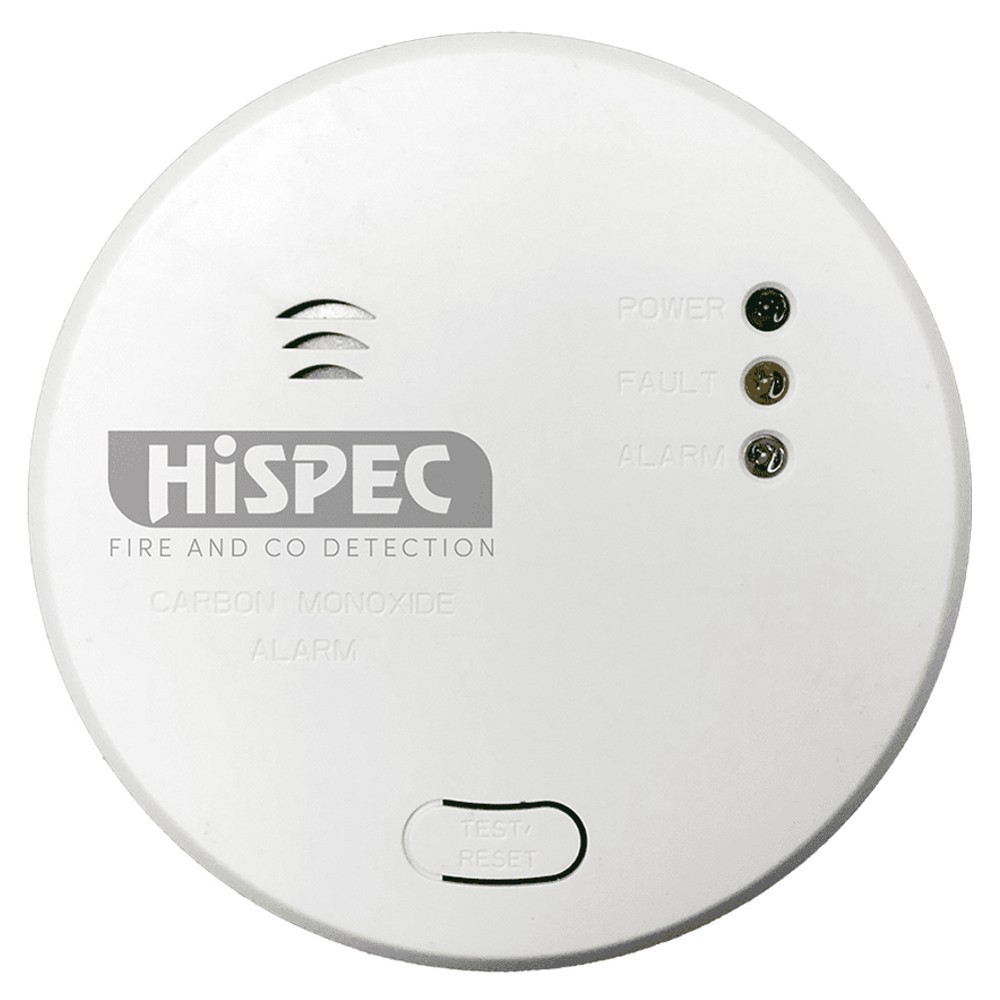 Hispec HSSA/CO/FF10 Mains Interlinkable Carbon Monoxide Alarm with Lithium Batte