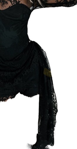 Arinee Luxe Womens Sz S Romper Black Lace Long Sleeve Fairy Goth Witchy Romantic - Picture 14 of 15