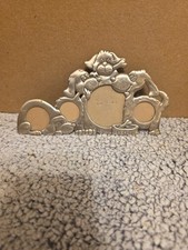 PEWTER 4 DOGGY 4" TALL X 7 3/8" LONG PICTURE FRAME
