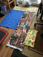 Lot Of 4 Animal Dog Paw Print Bear Deer Turtle Elk Pine Cone Fleece Fabric, New