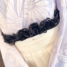 JAPANESE KIMONO Black obi frill frill lace furisode hakama yukata obi decoration