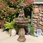 Lovers Umbrella Solar Fountain with Battery/Led Lights - 43 in by Sunnydaze