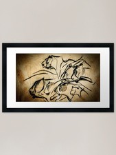 Listing image for Chauvet Cave Lions Framed Art Print Framed Wall Art Poster Canvas Print Picture