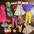 Mixed Lot Vintage Barbie Clothes Summer Dress Tops Pants Swimsuit Skirt Retro