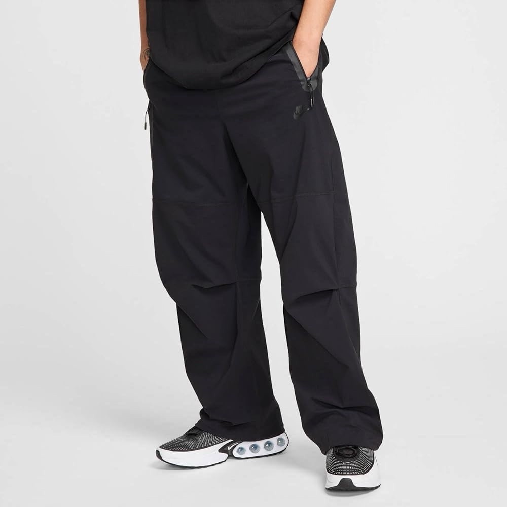 Nike Tech Woven Oversized Pants Mens Medium Black Straight Leg