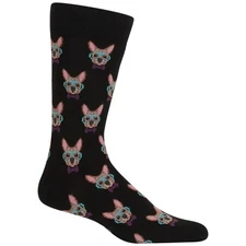 Hot Sox Women Smart Frenchie Novelty Sock Shoe Sz 4-10 Black French Bulldog Dog