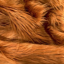 Eden DARK RUST Shaggy Long Pile Soft Faux Fur Fabric by the Yard