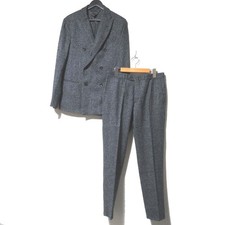 Emporio Armani City Line Herringbone Double Breasted Suit Set Up Gray 48