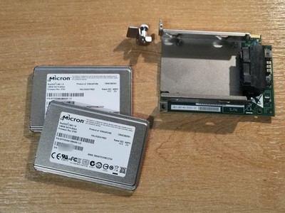 2x SSD 128GB 1,8'' Micron RealSSD C400 SATA MTFDDAA128MAM + server RAID Tray&card