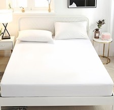 Full Size Fitted Sheet, 100 Cotton 300 Thread Count Sateen, Deep Pocket Full...