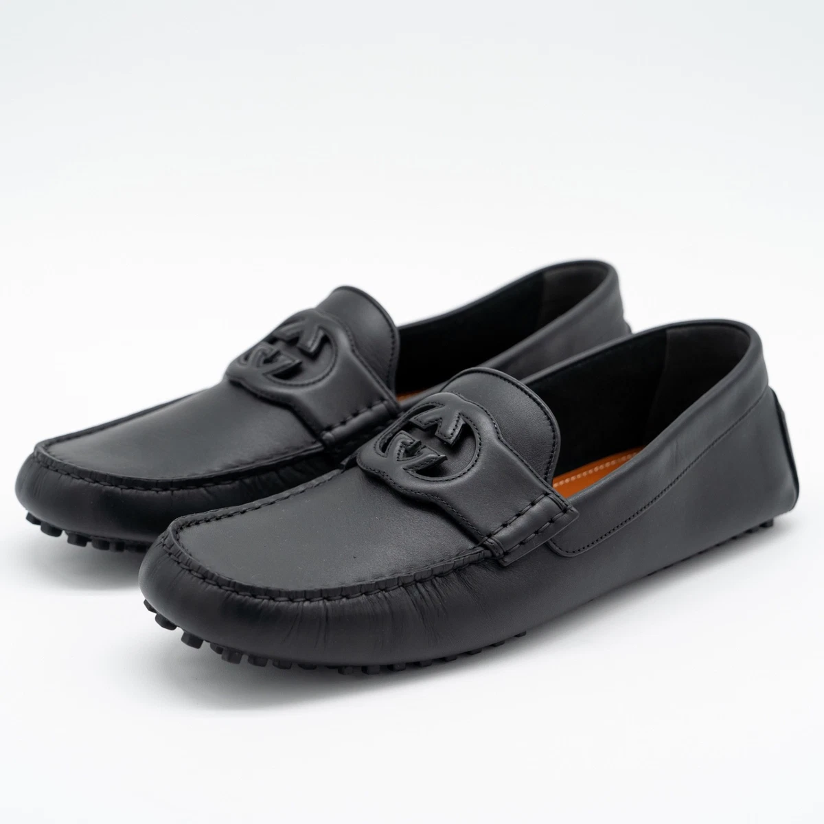 GIORGIO ARMANI Leather Laced Slip-On 7 (39.5EU) Men\'s Black Shoes Prada Shoes 39 - Etsy main image 4