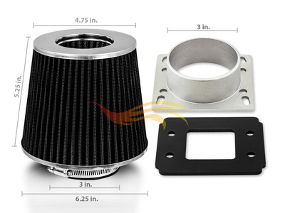 Mass Air Flow Sensor Adapter + Schwarz Filter Für 91-95 318is 318ti 1.8L L4