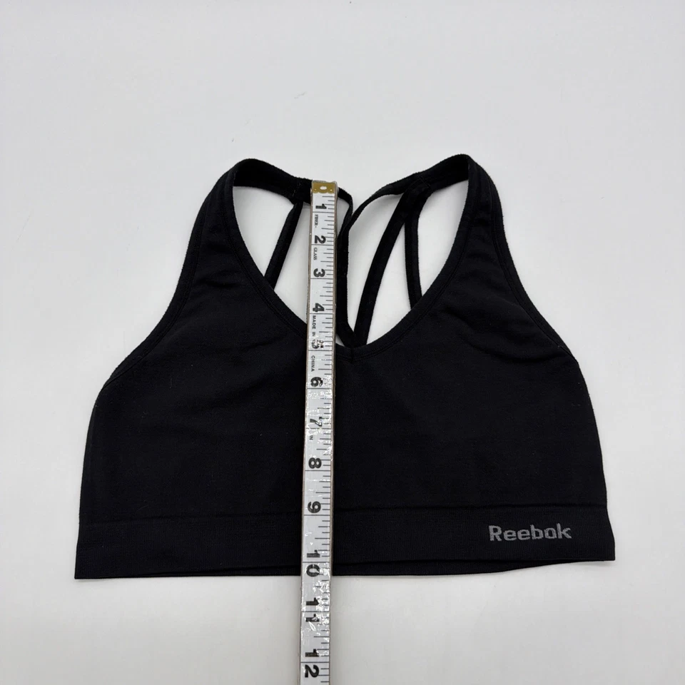 Sujetador deportivo Reebok para mujer mediano con logotipo negro. #37636 Foto 4 de 4