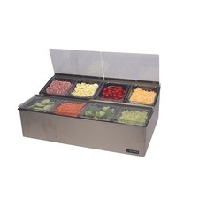 San Jamar Carlisle FP9248FL EZ Chill 8Pan 4Lid Food Prep Center