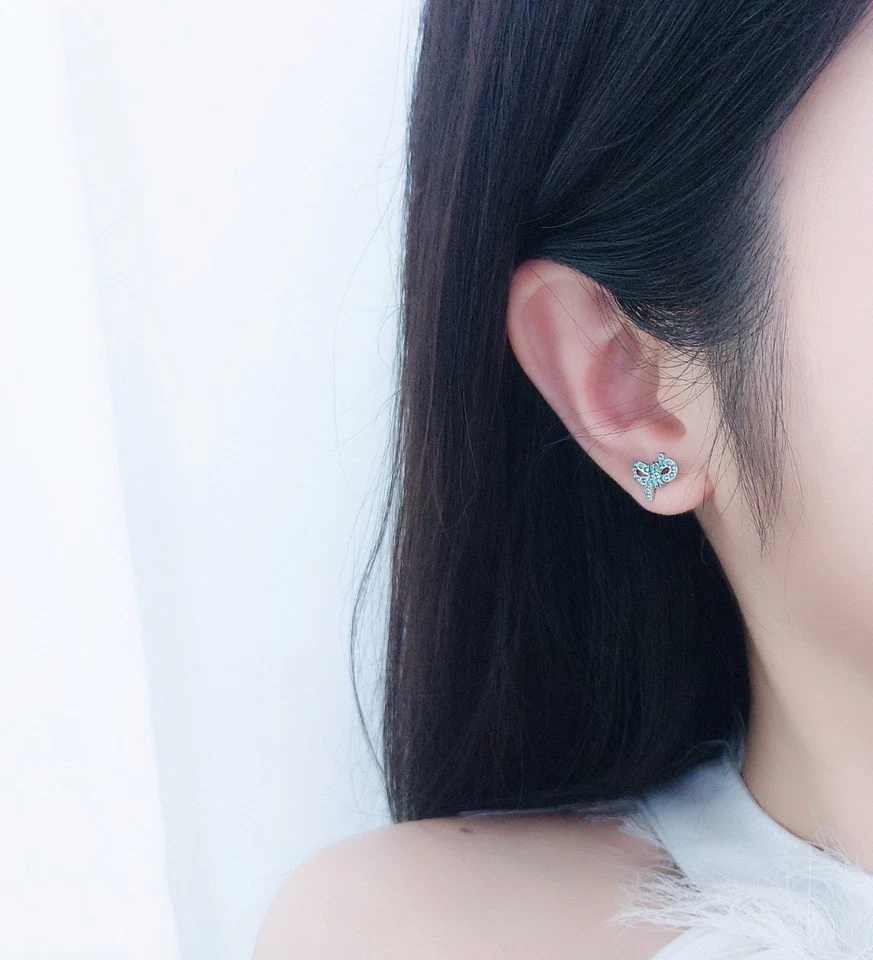 Swarovski romantic bow necklace female crystal knot earrings love life jewelry - Image 3 of 4