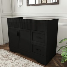 42" Modern Bathroom Vanity Base Cabinet 2 Drawers Soft-Close Door No Sink Black