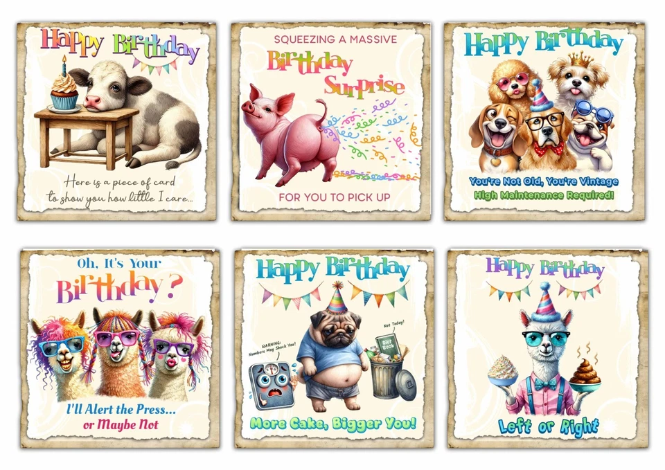 CREATION ART Birthday Card Toppers for Cardmaking & Scrapbooking, Ephemera, Gift Tags topper
