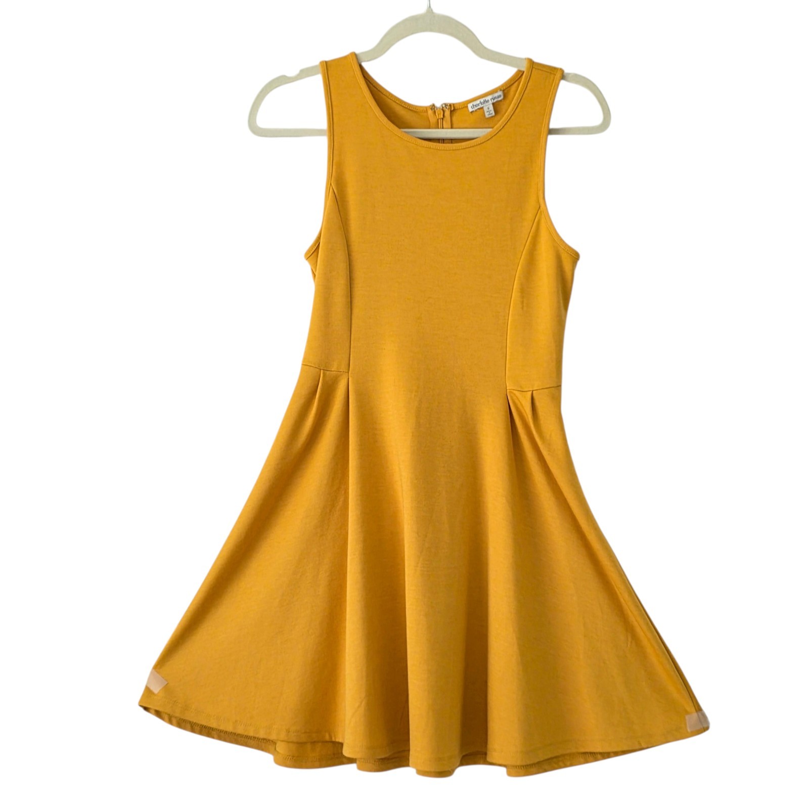 Charlotte Russe Womens Sleeveless Dress Size S, Mustard Yellow, Skater/ Mini/Fit